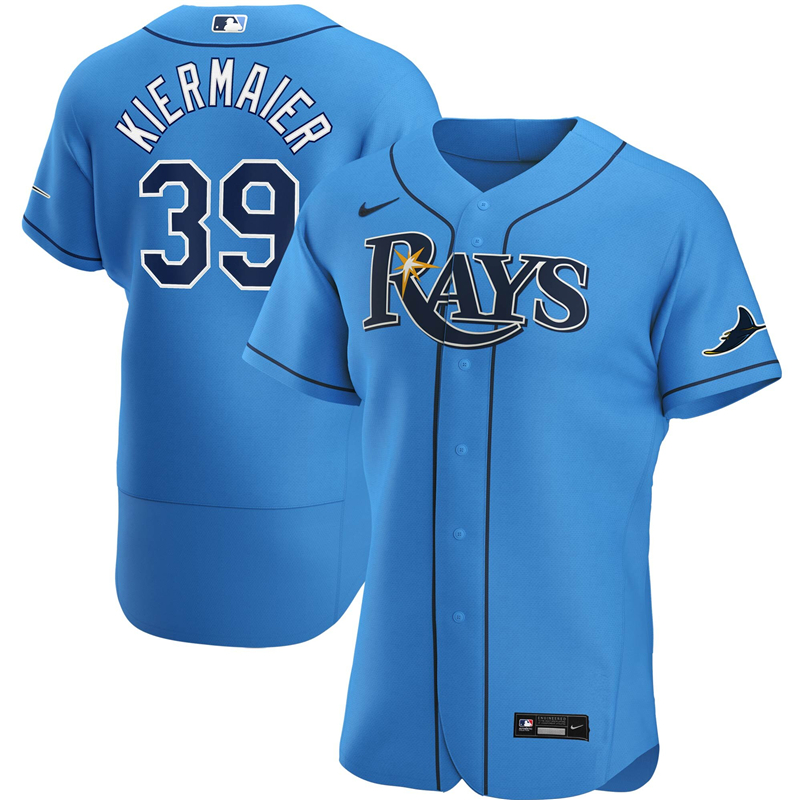 2020 MLB Men Tampa Bay Rays 39 Kevin Kiermaier Nike Light Blue Alternate 2020 Authentic Player Jersey 1